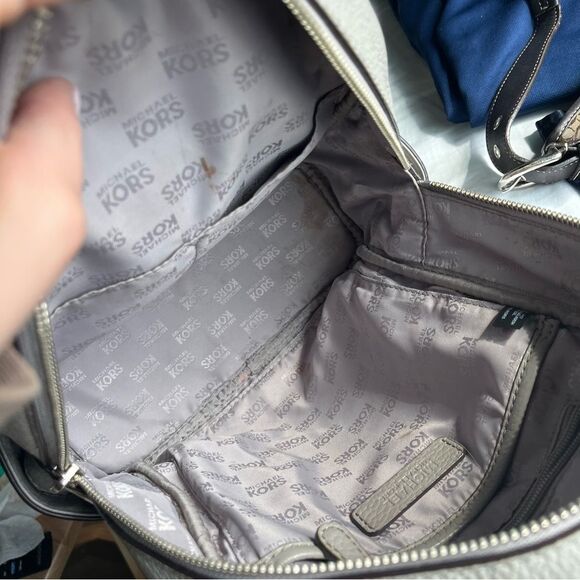 MICHAEL KORS Grey Leather Mercer Backpack Jaycee Shiela Shoulder Bag - Picture 9 of 10
